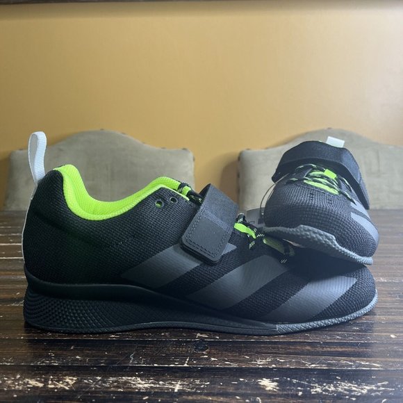 Adidas Adipower Weightlifting 2 [ Men's Size 7.5] Shoes Black/Green GZ2859 - Picture 1 of 7